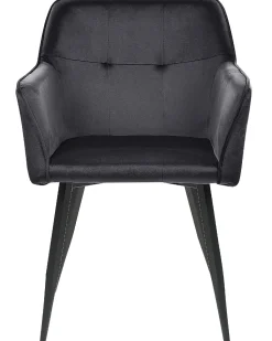 Beliani Tuoli Sametti Musta 2 Kpl Jasmin Best Sale