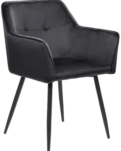 Beliani Tuoli Sametti Musta 2 Kpl Jasmin Best Sale