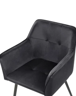 Beliani Tuoli Sametti Musta 2 Kpl Jasmin Best Sale