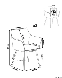 Beliani Tuoli Sametti Musta 2 Kpl Jasmin Best Sale