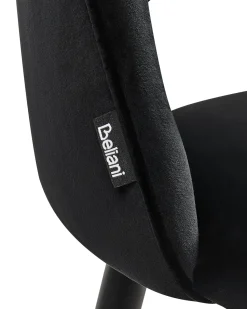 Beliani Tuoli Sametti Musta 2 Kpl Magalia Best Sale