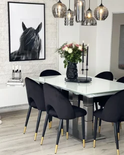 Beliani Tuoli Sametti Musta 2 Kpl Magalia Best Sale