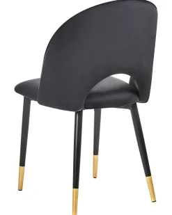 Beliani Tuoli Sametti Musta 2 Kpl Magalia Best Sale