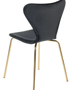 Beliani Tuoli Sametti Musta/Kulta 2 Kpl Boonville Clearance