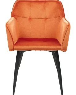 Beliani Tuoli Sametti Oranssi 2 Kpl Jasmin Best
