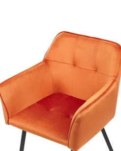 Beliani Tuoli Sametti Oranssi 2 Kpl Jasmin Best
