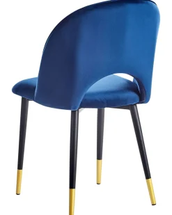 Beliani Tuoli Sametti Sininen 2 Kpl Magalia Best