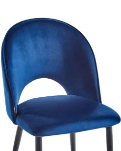 Beliani Tuoli Sametti Sininen 2 Kpl Magalia Best