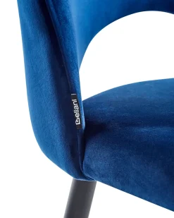 Beliani Tuoli Sametti Sininen 2 Kpl Magalia Best