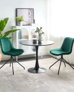 Beliani Tuoli Sametti Smaragdinvihrea 2 Kpl Navasota Cheap