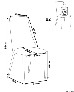 Beliani Tuoli Sametti Tummanharmaa 2 Kpl Clayton Outlet