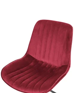 Beliani Tuoli Sametti Tummanpunainen 2 Kpl Navasota Clearance