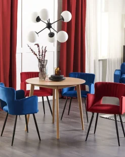 Beliani Tuoli Sametti Tummanpunainen 2 Kpl Sanilac Cheap