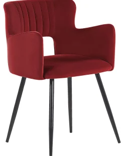 Beliani Tuoli Sametti Tummanpunainen 2 Kpl Sanilac Cheap