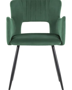 Beliani Tuoli Sametti Tummanvihrea 2 Kpl Sanilac New