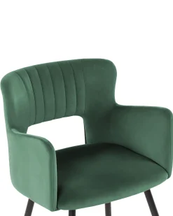 Beliani Tuoli Sametti Tummanvihrea 2 Kpl Sanilac New