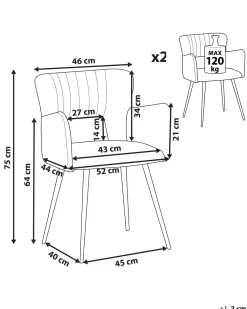 Beliani Tuoli Sametti Tummanvihrea 2 Kpl Sanilac New