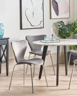 Beliani Tuoli Sametti Vaaleanharmaa/Hopea 2 Kpl Boonville Online