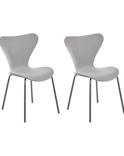Beliani Tuoli Sametti Vaaleanharmaa/Musta 2 Kpl Boonville New