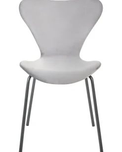 Beliani Tuoli Sametti Vaaleanharmaa/Musta 2 Kpl Boonville New