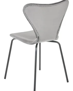 Beliani Tuoli Sametti Vaaleanharmaa/Musta 2 Kpl Boonville New