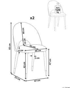 Beliani Tuoli Sametti Vaaleanpunainen 2 Kpl Magalia Fashion