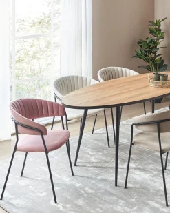 Beliani Tuoli Sametti Vaaleanpunainen 2 Kpl Mariposa Cheap