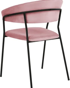 Beliani Tuoli Sametti Vaaleanpunainen 2 Kpl Mariposa Cheap