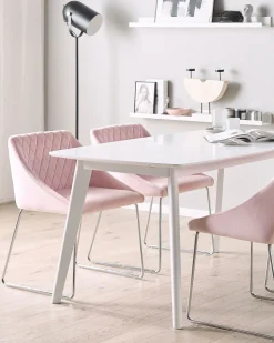 Beliani Tuoli Sametti Vaaleanpunainen 2 Kpl Arcata Store