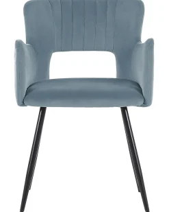 Beliani Tuoli Sametti Vaaleansininen 2 Kpl Sanilac Best Sale