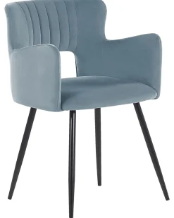 Beliani Tuoli Sametti Vaaleansininen 2 Kpl Sanilac Best Sale