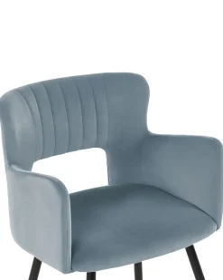 Beliani Tuoli Sametti Vaaleansininen 2 Kpl Sanilac Best Sale