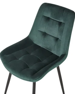 Beliani Tuoli Sametti Vihrea 2 Kpl Melrose Best Sale