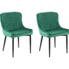 Beliani Tuoli Sametti Vihrea 2 Kpl Solano Best