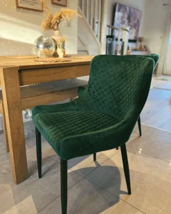 Beliani Tuoli Sametti Vihrea 2 Kpl Solano Best