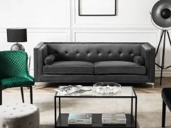 Beliani Tuoli Sametti Vihrea 2 Kpl Solano Best