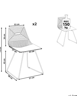 Beliani Tuoli Teras Ruusukulta 2 Kpl Beatty Hot