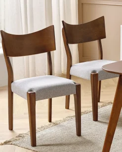 Beliani Tuoli Tumma Puu/Harmaa 2 Kpl Eden Hot