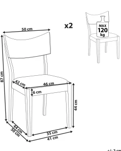 Beliani Tuoli Tumma Puu/Harmaa 2 Kpl Eden Hot