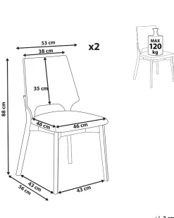 Beliani Tuoli Tumma Puu/Harmaa 2 Kpl Abee New