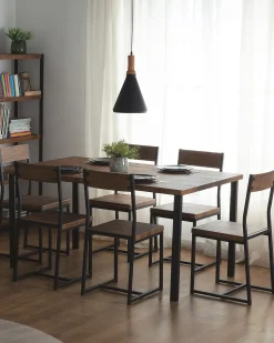 Beliani Tuoli Tumma Puu/Musta 6 Kpl Laredo Best