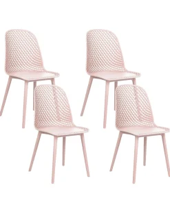 Beliani Tuoli Vaaleanpunainen 4 Kpl Emory Cheap