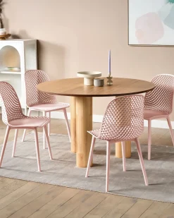 Beliani Tuoli Vaaleanpunainen 4 Kpl Emory Cheap