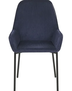 Beliani Tuoli Vakosametti Tummansininen 2 Kpl Loverna Fashion