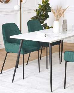 Beliani Tuoli Vakosametti Tummanvihrea 2 Kpl Loverna Store