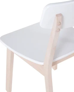 Beliani Tuoli Valkoinen/Vaalea Puu 2 Kpl Santos Outlet