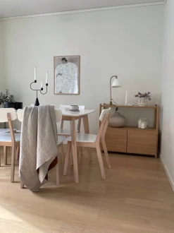 Beliani Tuoli Valkoinen/Vaalea Puu 2 Kpl Santos Outlet