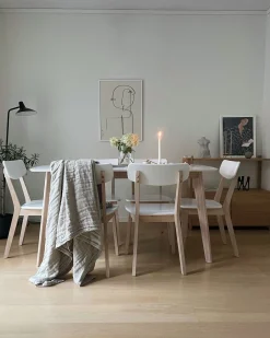 Beliani Tuoli Valkoinen/Vaalea Puu 2 Kpl Santos Outlet