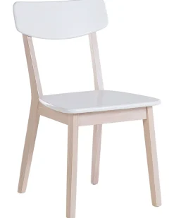 Beliani Tuoli Valkoinen/Vaalea Puu 2 Kpl Santos Outlet
