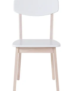 Beliani Tuoli Valkoinen/Vaalea Puu 2 Kpl Santos Outlet